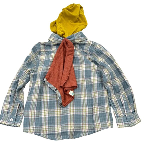 Thoughtfully Hooded Toddler Button-Up Plaid Shirts With Removable Hood NWT - Picture 4 of 4